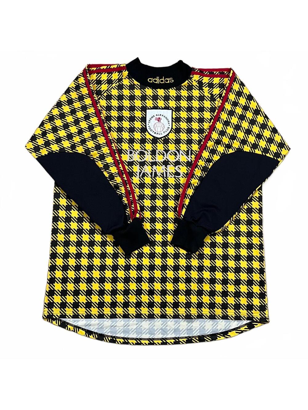Vintage 90’s Crewe Alexandra FC Goal Keeper Jersey Yellow Black Size XL